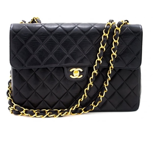 Vintage CHANEL Jumbo 11” Flap Bag - Picture 1 of 11
